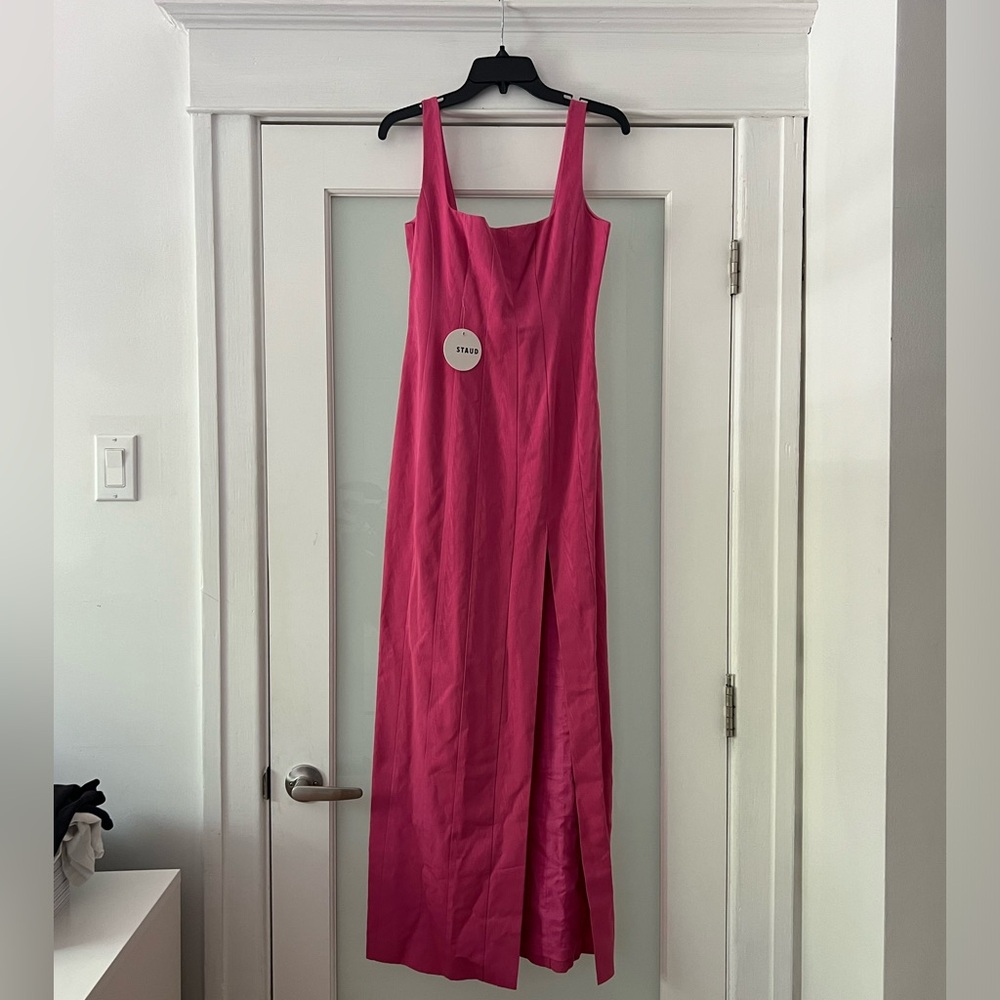 Staud Portrait Moire Maxi Dress - Picture 1 of 5